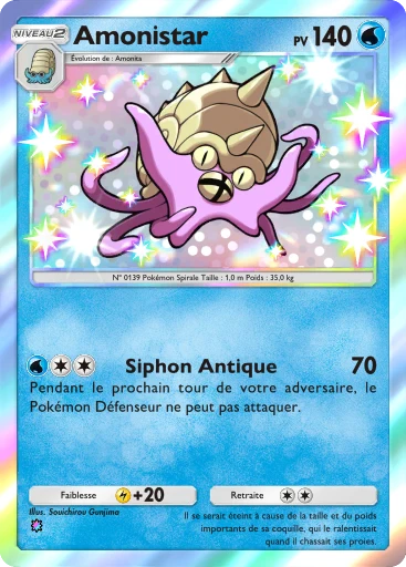 Carte Pokémon Amonistar de l'extension Parade Onirique