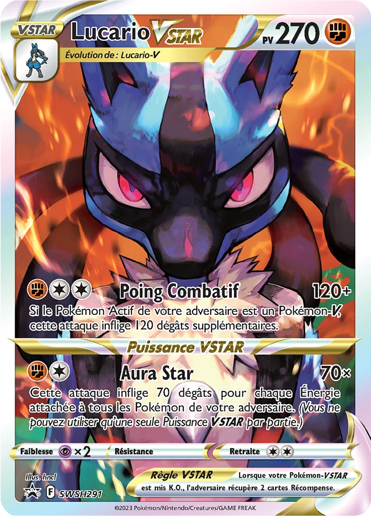 Carte Pokémon Lucario VSTAR de l'extension Promo SWSH