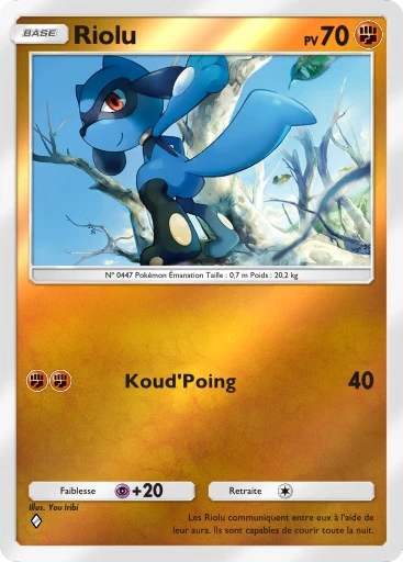 Carte Pokémon Riolu de l'extension Booster de Luxe ex