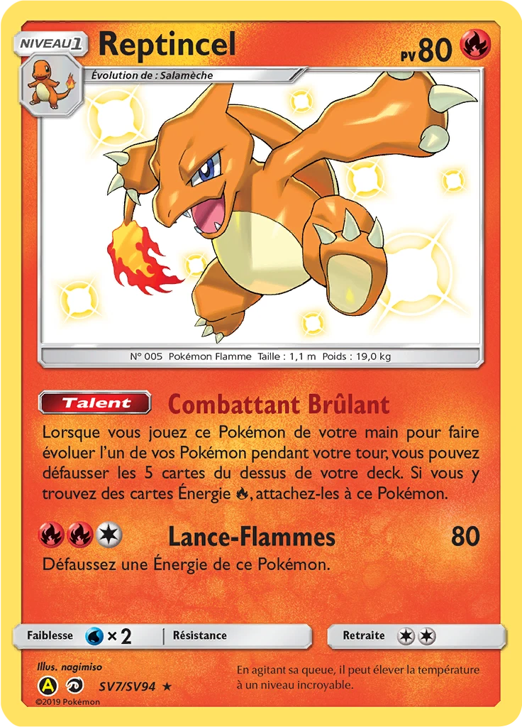 Carte Pokémon Reptincel de l'extension Destinées Occultes
