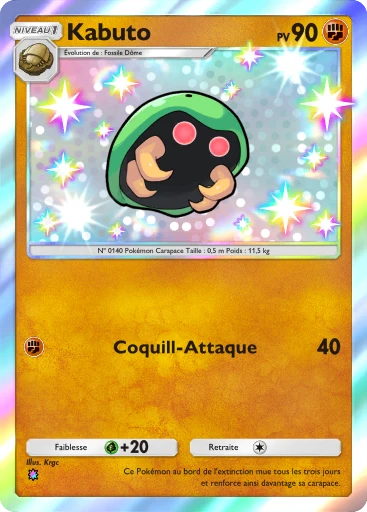 Carte Pokémon Kabuto de l'extension Parade Onirique