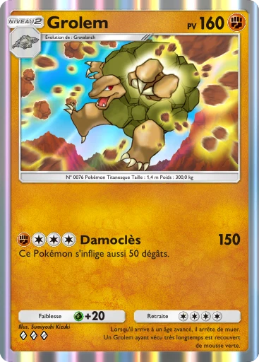 Carte Pokémon Grolem de l'extension Puissance Génétique