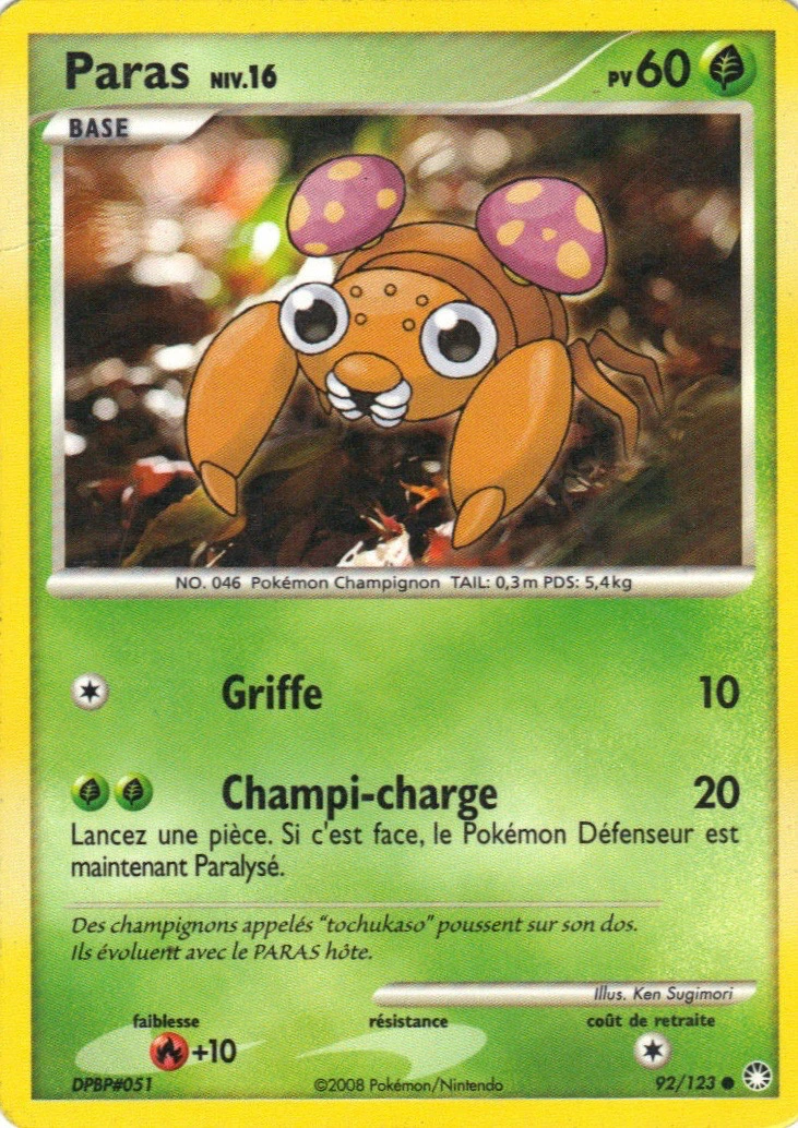 Carte Pokémon Paras de l'extension Trésors Mystérieux