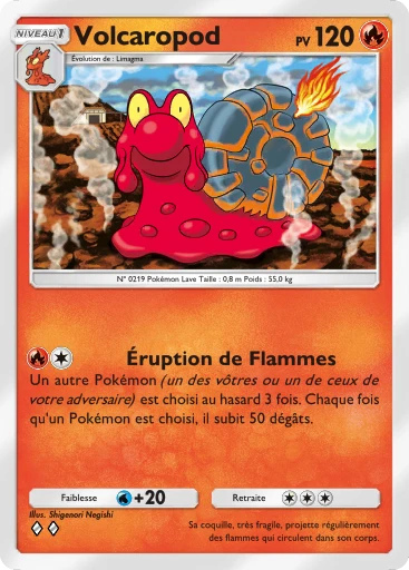Carte Pokémon Volcaropod de l'extension Sagesse entre Ciel et Mer