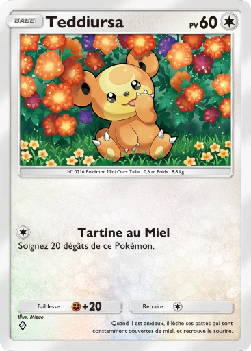 Carte Pokémon Teddiursa de l'extension Sagesse entre Ciel et Mer