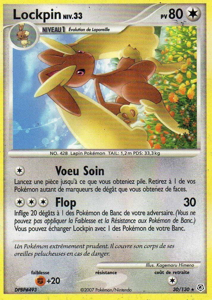 Carte Pokémon Lockpin de l'extension Diamant & Perle