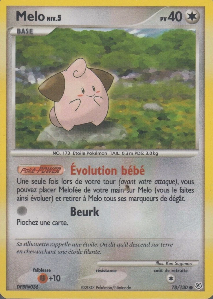 Carte Pokémon Mélo de l'extension Diamant & Perle