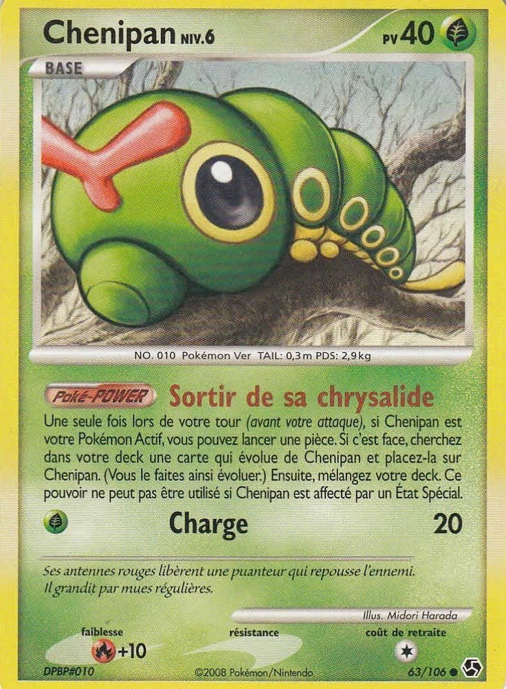 Carte Pokémon Chenipan de l'extension Duels au Sommets