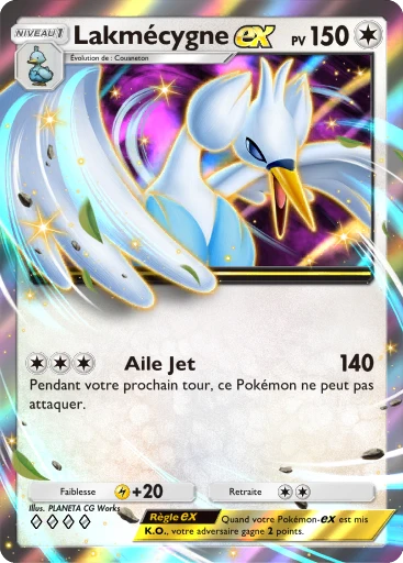 Carte Pokémon Lakmécygne-ex de l'extension Booster de Luxe Méga