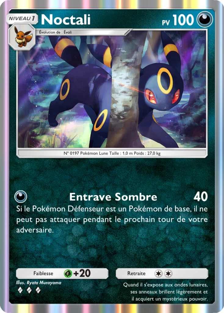 Carte Pokémon Noctali de l'extension Booster de Luxe ex