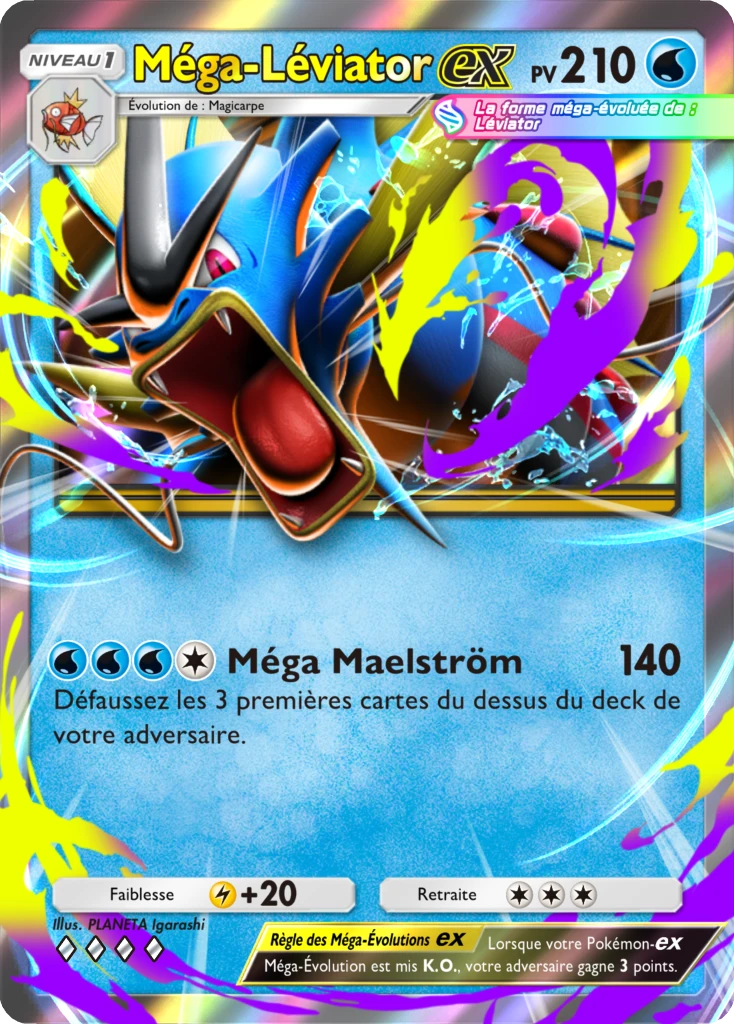 Carte Pokémon Méga-Léviator-ex de l'extension Booster de Luxe Méga