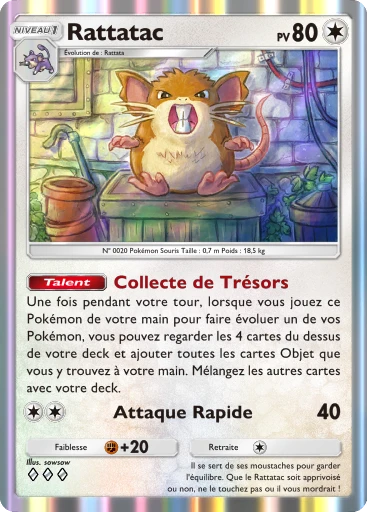 Carte Pokémon Rattatac de l'extension Booster de Luxe Méga