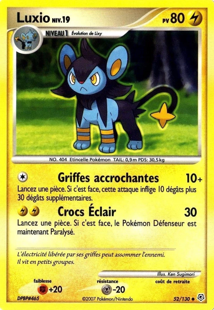 Carte Pokémon Luxio de l'extension Diamant & Perle