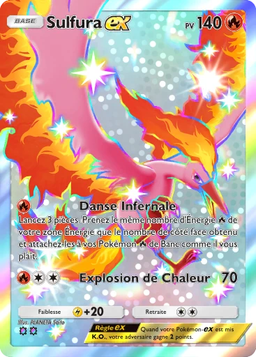 Carte Pokémon Sulfura-ex de l'extension La Clairière d'Évoli