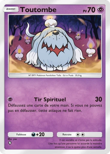 Carte Pokémon Toutombe de l'extension Merveilles de Paldea