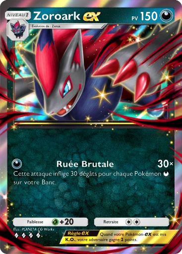 Carte Pokémon Zoroark-ex de l'extension Booster de Luxe Méga