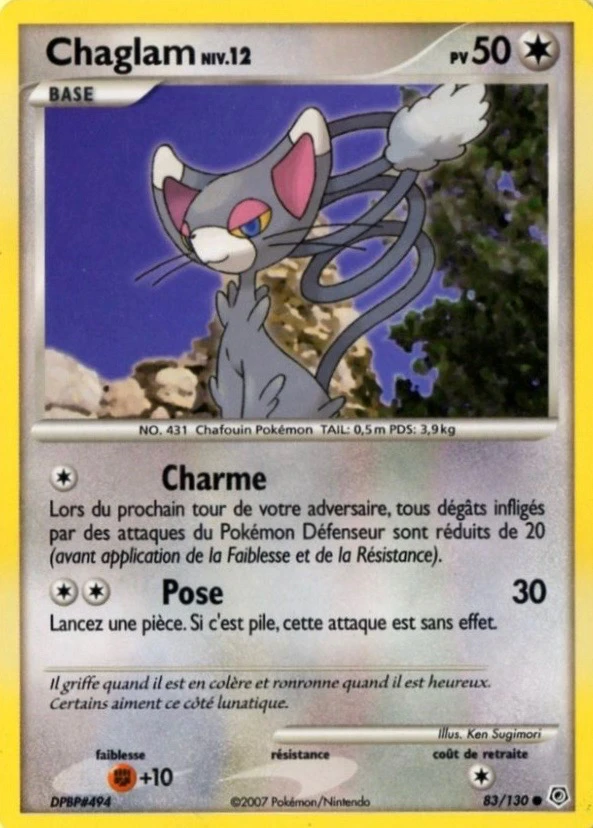 Carte Pokémon Chaglam de l'extension Diamant & Perle