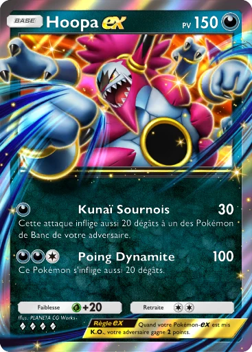 Carte Pokémon Hoopa-ex de l'extension Booster de Luxe Méga