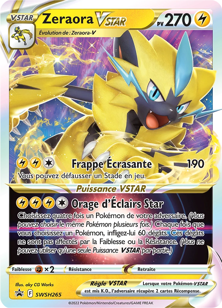 Carte Pokémon Zeraora VSTAR de l'extension Promo SWSH