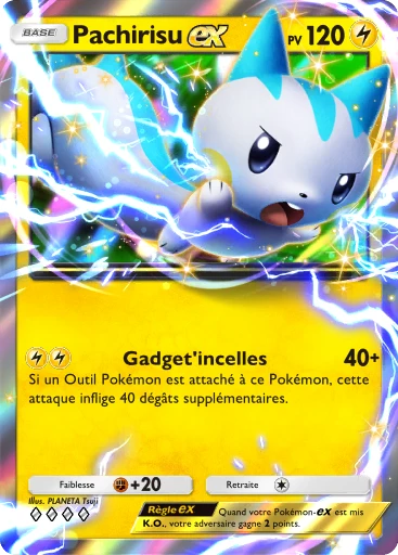 Carte Pokémon Pachirisu-ex de l'extension Booster de Luxe ex