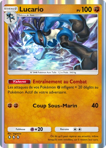 Carte Pokémon Lucario de l'extension Booster de Luxe ex