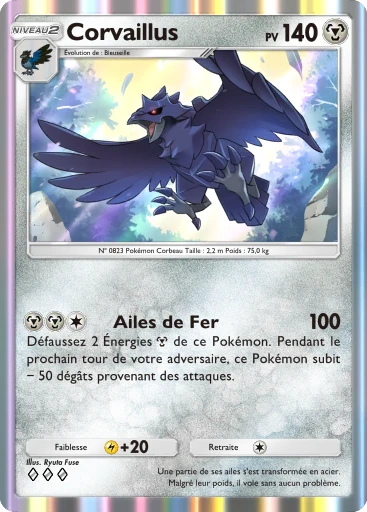 Carte Pokémon Corvaillus de l'extension Méga-Ascension