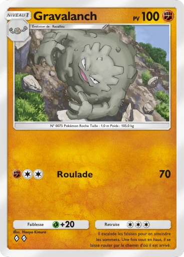 Carte Pokémon Gravalanch de l'extension Puissance Génétique