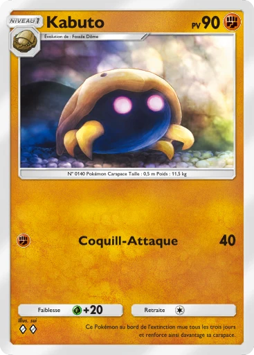 Carte Pokémon Kabuto de l'extension Puissance Génétique