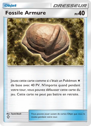 Carte Pokémon Fossile Armure de l'extension Choc Spatio-Temporel