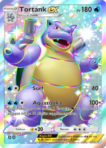 Carte Pokémon Tortank-ex de l'extension Gardiens Astraux