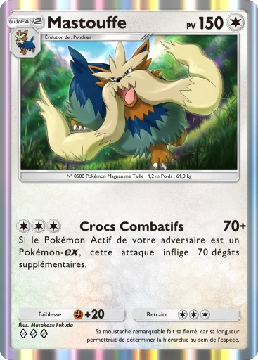 Carte Pokémon Mastouffe de l'extension Aura Palpitante