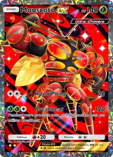 Carte Pokémon Mouscoto-ex de l'extension Crise Interdimensionnelle