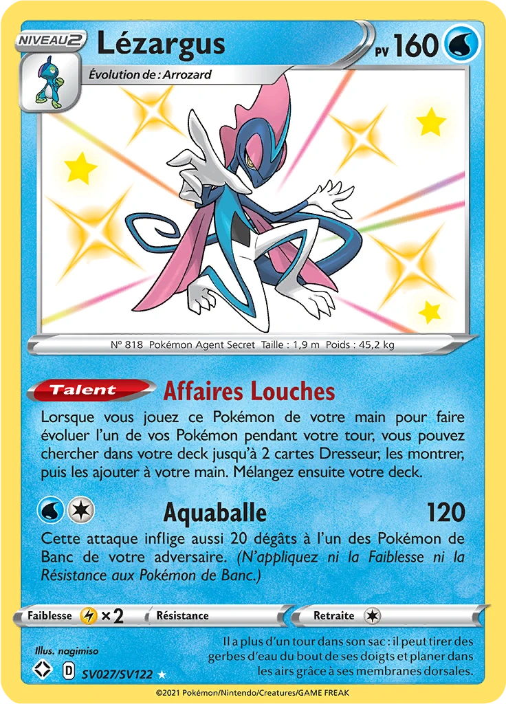 Carte Pokémon Lézargus de l'extension Destinées Radieuses