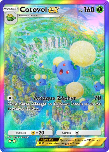 Carte Pokémon Cotovol-ex de l'extension Source Secrète