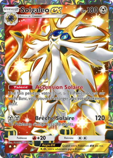 Carte Pokémon Solgaleo-ex de l'extension Gardiens Astraux