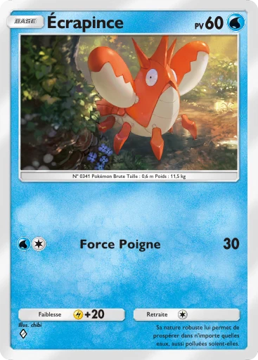 Carte Pokémon Écrapince de l'extension Sagesse entre Ciel et Mer